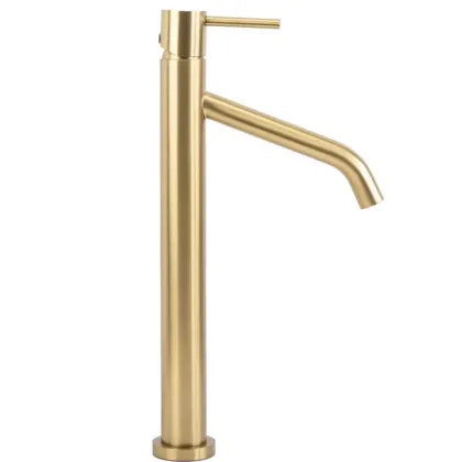 Змішувач для раковини (умивальника) REA LEVEL BRUSHED GOLD матове золото високий — Photo 2