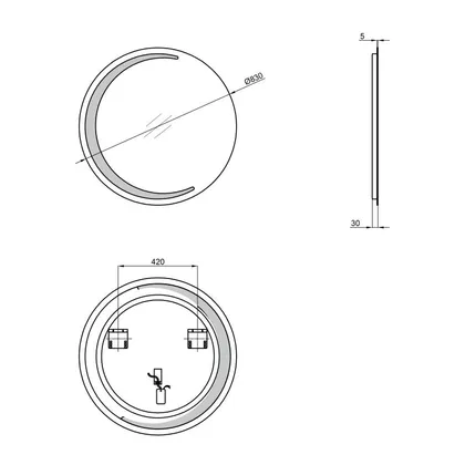 Дзеркало Qtap Robin R830 з LED-підсвічуванням QT13782601W — Photo 1