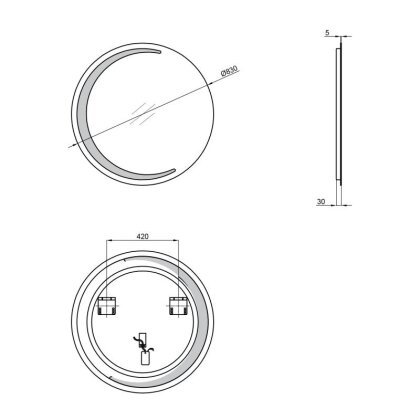 Дзеркало Qtap Robin R830 з LED-підсвічуванням QT13782601W — Photo 1