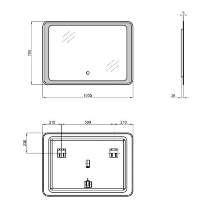 Дзеркало Qtap Leo 1000х700 з LED-підсвічуванням QT1178141870100W — Photo 1