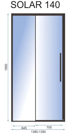 Душові двері REA SOLAR 140 BLACK — Photo 4