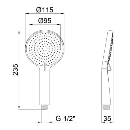 Лійка для ручного душу Qtap Rucni 115 мм округла QTRUCA116O3PCW Chrome — Photo 1