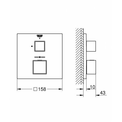 Змішувач для душу GROHE GROHTHERM CUBE 24153000 — Photo 1