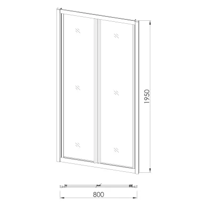Двері bifold 80*195см, профіль хром, скло прозоре — Photo 2