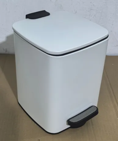 Відро для сміття з плавним закриттям квадратне ZERIX KUBIX-TC0106 WHITE 6 л (колір білий) (ZX6109) — Photo 4
