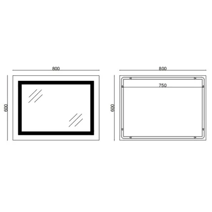 Дзеркало Mixxus TALL MR08-80x60-Reverse з Led Touch, Anti-fog, димером, регулятором яскравості (MI6659) — Photo 12
