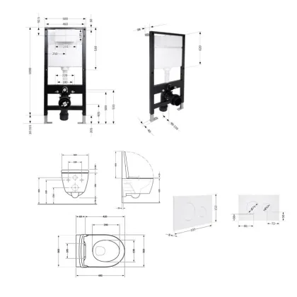 Готове рішення Qtap для ванної кімнати: підвісний унітаз Jay Ultra Quiet 485x360x320 + комплект інсталяції Standard (кругла клавіша White) — Photo 1