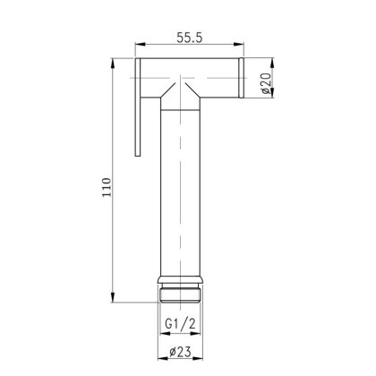 Лійка для гігієнічного душу Qtap Rucni округла QTCRMB020 Chrome (Bidet) — Photo 1