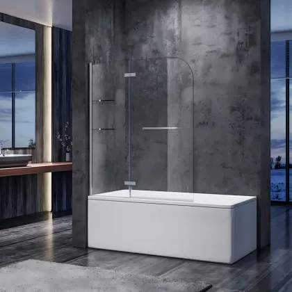 Шторки скляні на ванну Koer SR BS05-90x140-TR-01 прозоре скло Easy Clean 6мм, хром (KR5372) — Photo 7
