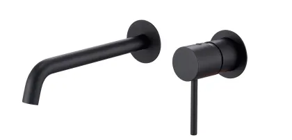 IMEX MONZA MATT BLACK Змішувач для умивальника зі стіни, чорний матовий