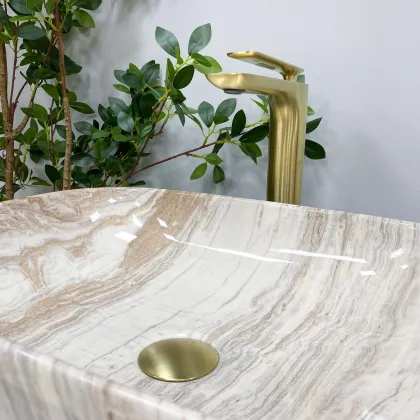 Умивальник (раковина) VBI RAVENNA TRAVERTINE GLOSSY накладний — Photo 5