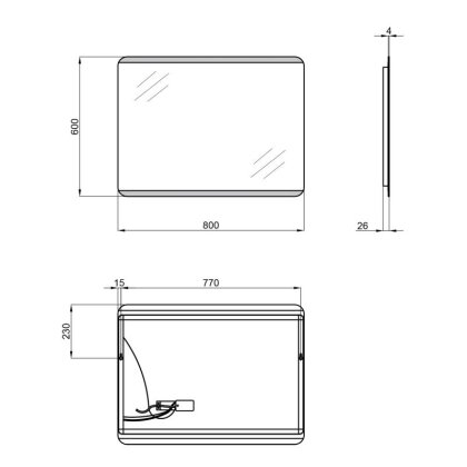 Дзеркало Qtap Tern 600x800 з LED-підсвічуванням QT177812086080W — Photo 1