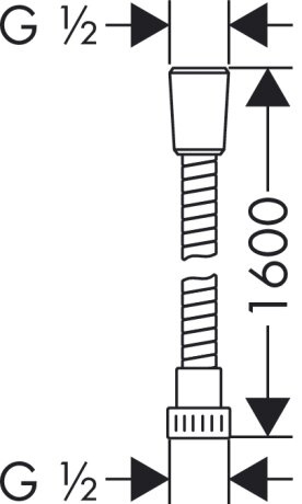 Metaflex ``C 1.60 м - душовий шланг (хром) HANSGROHE 28266000 — Photo 1