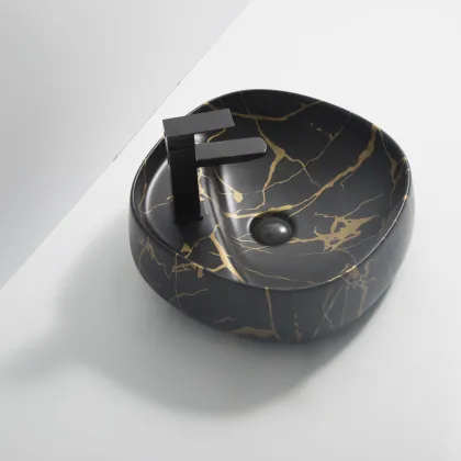 Раковина накладна MIXXUS PREMIUM WAVE-0201 MARBLE 430х430х150mm з отвором під змішувач (MP6536) — Photo 3