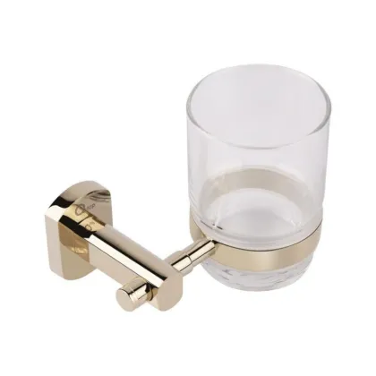 Склянка з тримачем Qtap Liberty настінна QTLIBORO1158 Gold — Photo 2