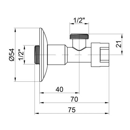 Кран приладовий буксовий Icma 1/2&quot; кутовий №519 — Photo 1