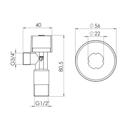 Кран приладовий кульовий SD Forte 1/2&quot;х3/4&quot; SF340W1520 — Photo 1