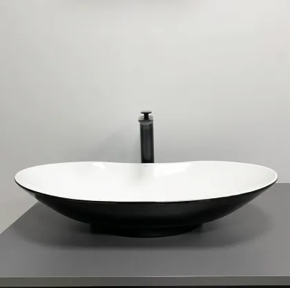 Умивальник (раковина) VBI TURATE BLACK WHITE накладний — Photo 1