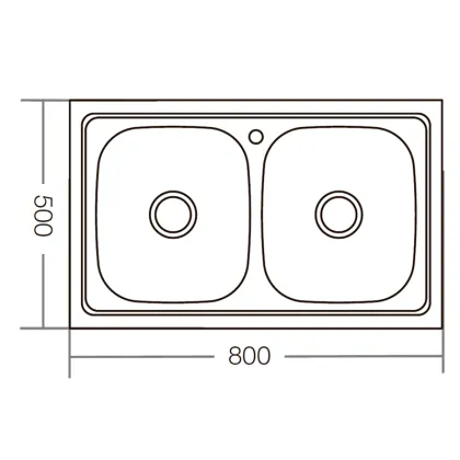 Мийка кухонна ZERIX Z8050D-08-180E DOUBLE (satin) (ZM0569) — Photo 1