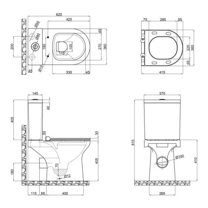 Унітаз-компакт Qtap Kolibri з сідінням Soft-close QT1022C667PW — Photo 1