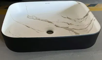 Раковина накладна MIXXUS PREMIUM DIVERSE-0110 MARBLE-BLACK 500х390х130mm (MP6517) — Photo 1