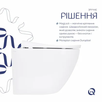 Унітаз підвісний Qtap Robin ML Ultra Quiet 520x365x365 мм, з сидінням Soft-close MagLock, White QTROBML26W49623 — Photo 3