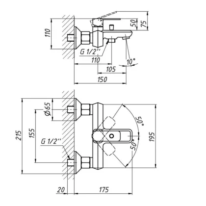 Змішувач для ванни Qtap Pivonka QTPIV3013102DC Chrome — Photo 1