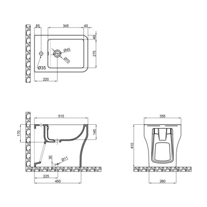 Біде напольний Qtap Cardinal 520х360х405 White QT0444B660BW — Photo 1