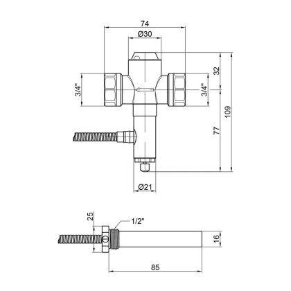 Клапан теплового скидання Icma 3/4&quot; №608 — Photo 1