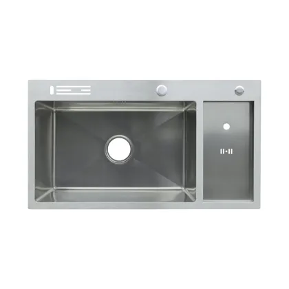 Мийка для кухні з нерж. сталі ZERIX ZH8245-SET-08 MICRO DECOR SS COLOR (колір нержавійка) (ZM5593) — Photo 1