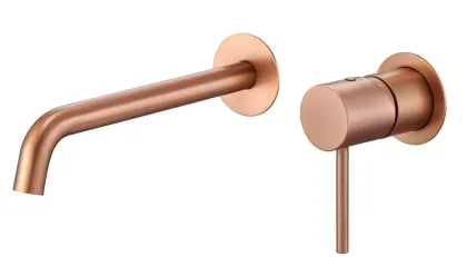 IMEX MONZA BRUSHED ROSE GOLD Змішувач для умивальника зі стіни, PVD матове рожеве золото