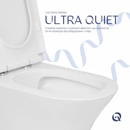 Унітаз підлоговий Qtap Presto безобідковий із сидінням Soft-close QTPRE27W51022 — Photo 4