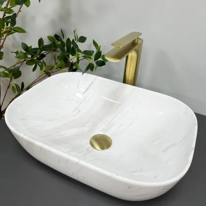 Умивальник (раковина) VBI RAVENNA MARBLE NATURE GLOSSY накладний — Photo 3