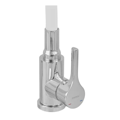 Змішувач для кухні ZERIX REX-011 CHROME REFL.WHITE з нерж. сталі (Колір хром+силіконовий вилив білий) (ZX6129) — Photo 4