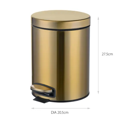 Відро для сміття з плавним закриттям кругле Mixxus Ellipse-TC0205 Brushed Gold 5л (колір матове золото) (MI8400) — Photo 23