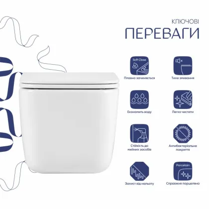 Унітаз підвісний Qtap Gemini Ultra Quiet 485×340×350 мм, White, з сидінням Slim Duroplast / Soft-close / Quick Release QTTAU26W49119 — Photo 2