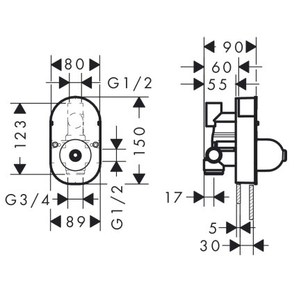 Focus S - схована частина змішувача для 31746000 HANSGROHE 31741180 — Photo 1