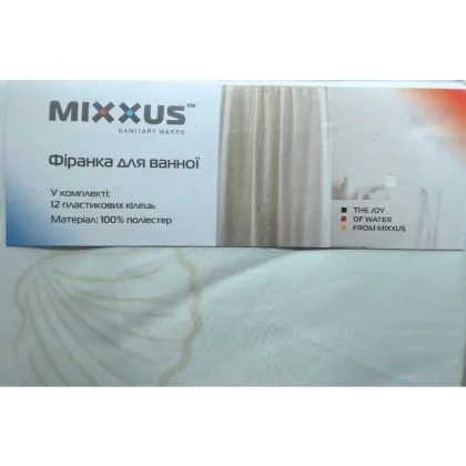 Шторка для ванної Mixxus SCT-008-200x180 з поліестеру (Візерунок "Морський" біло-сірий) (AC3578) — Photo 3
