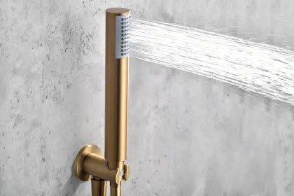 IMEX MONZA BRUSHED GOLD Набір для душу з термостатом, PVD матове золото — Photo 3