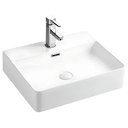 Раковина підвісна-накладна Mixxus Premium  QUADRO-0203 500x420x130mm (отвір під змішувач, перелив) (MP6718)