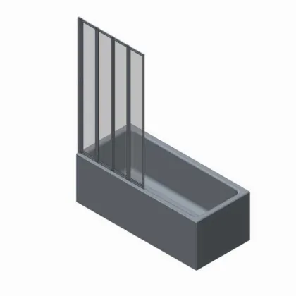 Шторки скляні на ванну складні Koer SR BS07-80x140-TR-01 прозоре скло Easy Clean 4мм, хром (KR5948) — Photo 9