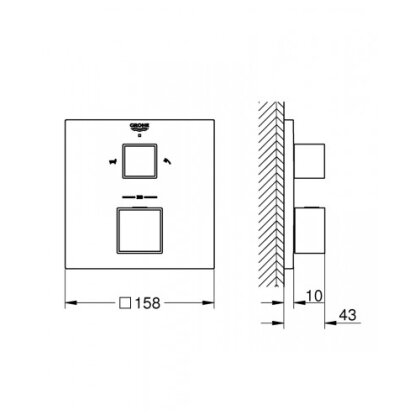 Змішувач для ванни GROHE GROHTHERM CUBE 24155000 — Photo 1