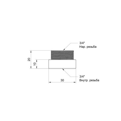 Підовжувач SD Plus 10х3/4&quot; хром SD1302010 — Photo 1