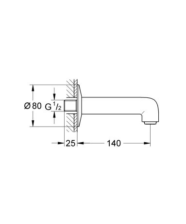 Вилив для ванни Grohe BauClassic Neutral (13258000) — Photo 1