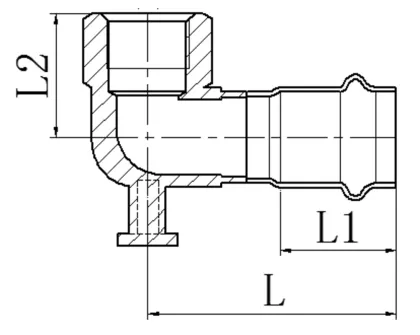 Коліно настінне 90° ВР Koer KQ.V1806F Press-Inox AISI 304 18x1/2" (KR6422) — Photo 1