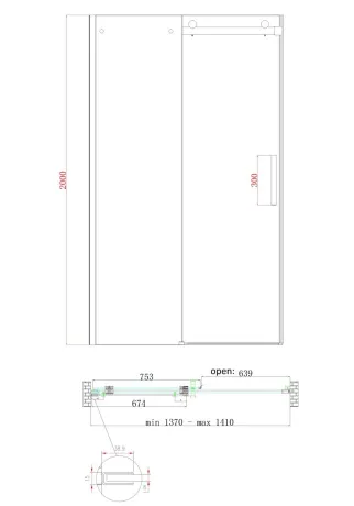 Двері в нішу Koer SR SD01-140x200-TR-01 прозоре скло Easy Clean 8мм, хром (KR5380) — Photo 22