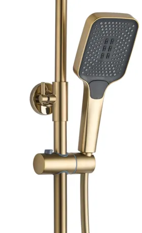 Душовий гарнітур REA HELIX BRUSHED GOLD матове золото з виливом — Photo 2