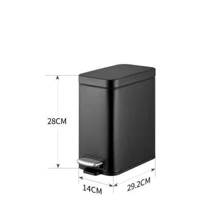 Відро для сміття з плавним закриттям прямокутне Mixxus Premium Quadro-TC0105 Black 5 л колір чорний (MI7061) — Photo 5
