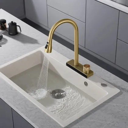 Змішувач для кухні REA CONOR BRUSHED GOLD матове золото — Photo 6