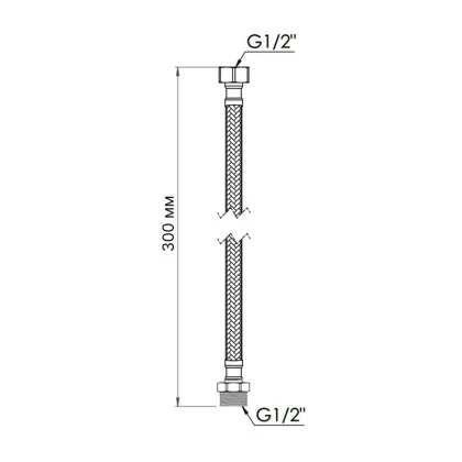 Шланг для води Thermo Alliance Standart 30 см NYLON 1/2"x1/2" ВЗ TAS388W30 — Photo 1